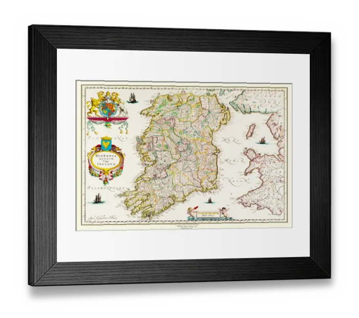 Framed Print : Old Map of Ireland 1635 by Willem & Johan Blaeu from the Theatrum Orbis Terrarum Framed Print : Old Map of Ireland 1635 by Willem & Johan Blaeu from the Theatrum Orbis Terrarum