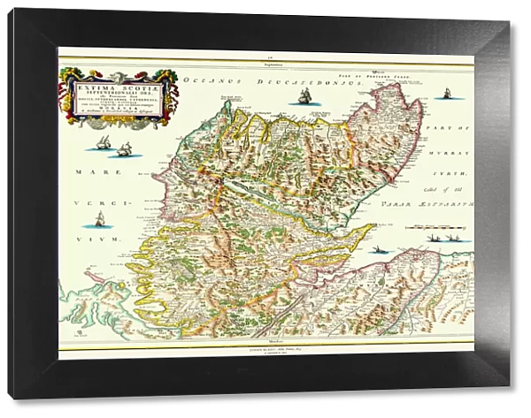 Old Map of Northern Scotland 1654 by Johan Blaeu from the Atlas Novus