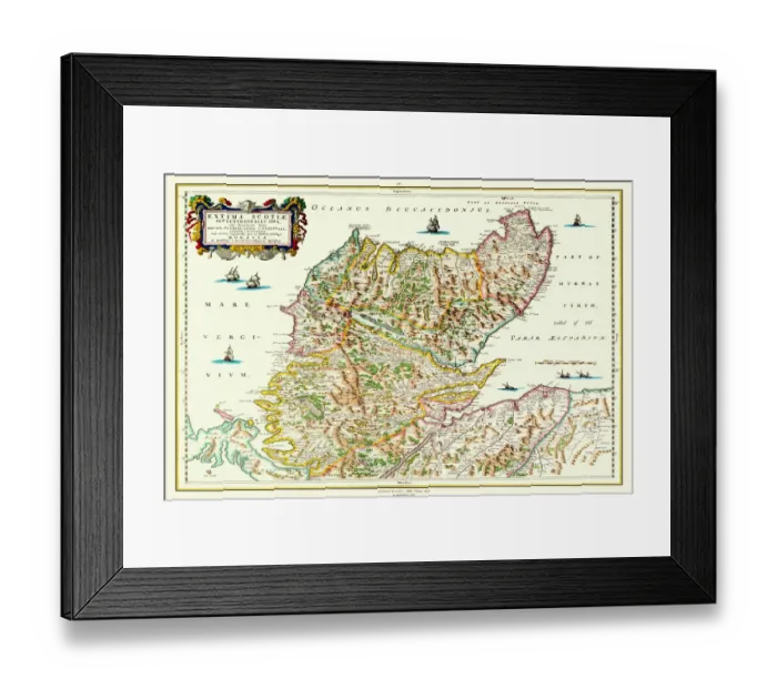Framed Print : Old Map of Northern Scotland 1654 by Johan Blaeu from the Atlas Novus Framed Print : Old Map of Northern Scotland 1654 by Johan Blaeu from the Atlas Novus