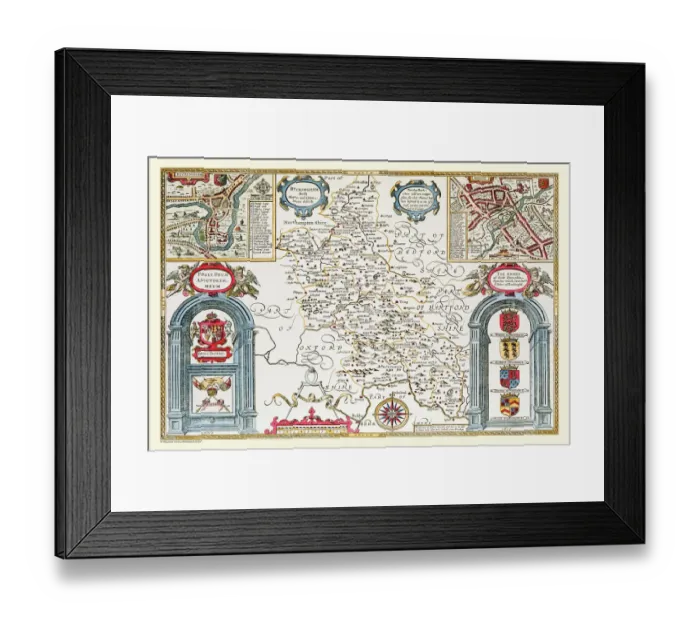 Framed Print : Old County Map of Buckinghamshire 1611 by John Speed Framed Print : Old County Map of Buckinghamshire 1611 by John Speed