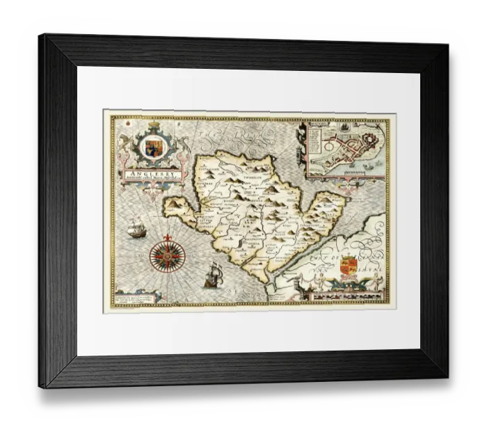 Framed Print : Old Map of The Isle of Anglesey, Wales 1611 by John Speed Framed Print : Old Map of The Isle of Anglesey, Wales 1611 by John Speed