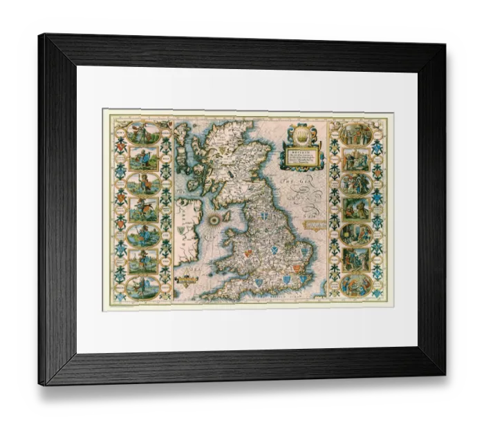 Framed Print : Old Map of Anglo Saxon Britain by John Speed Framed Print : Old Map of Anglo Saxon Britain by John Speed