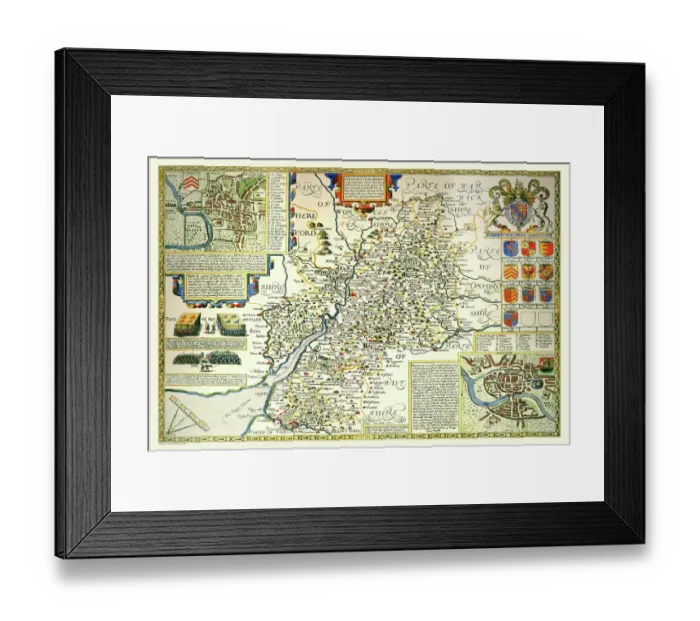 Framed Print : Old County Map of Gloucestershire 1611 by John Speed Framed Print : Old County Map of Gloucestershire 1611 by John Speed