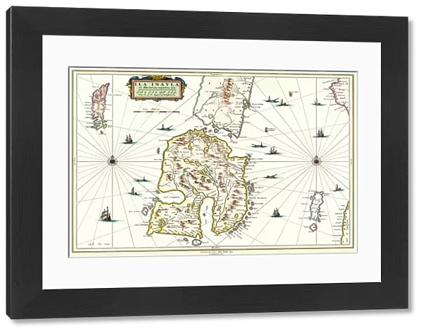 Old Map of the Isle of Islay Scotland 1654 by Johan Blaeu from the Atlas Novus