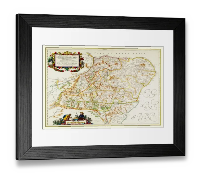 Framed Print : Old County Map of Aberdeen and Banff 1654 by Johan Blaeu from the Atlas Novus Framed Print : Old County Map of Aberdeen and Banff 1654 by Johan Blaeu from the Atlas Novus