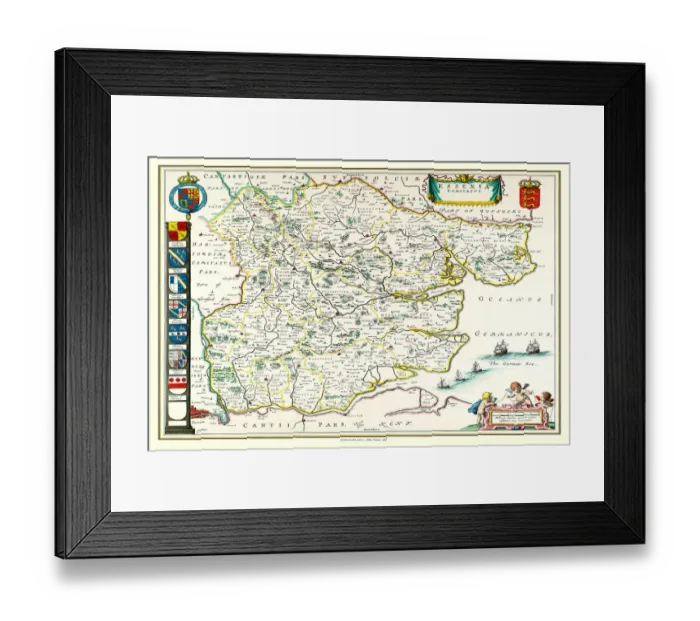 Framed Print : Old County Map of Essex 1648 by Johan Blaeu from the Atlas Novus Framed Print : Old County Map of Essex 1648 by Johan Blaeu from the Atlas Novus