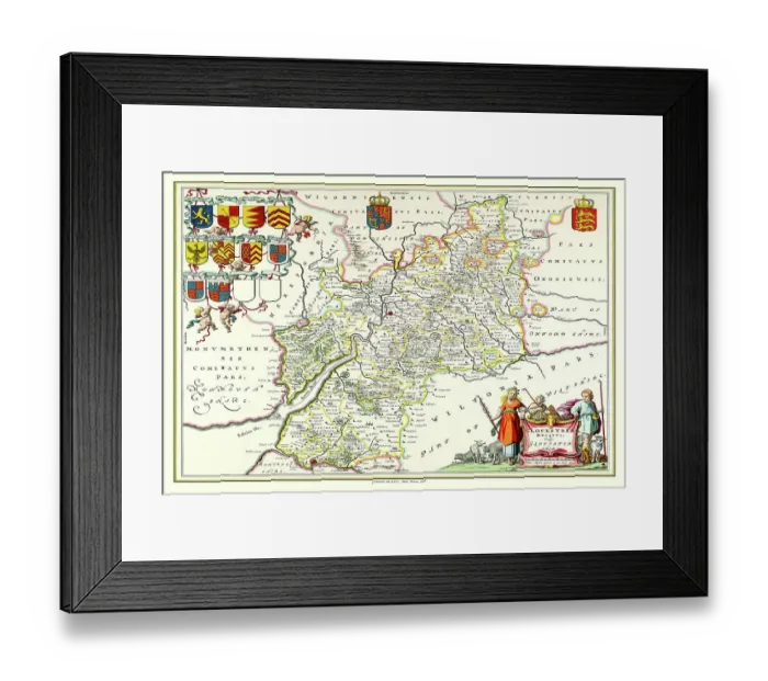 Framed Print : Old County Map of Gloucestershire 1648 by Johan Blaeu from the Atlas Novus Framed Print : Old County Map of Gloucestershire 1648 by Johan Blaeu from the Atlas Novus