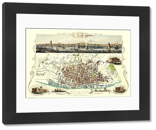Old Map of Liverpool 1851 by John Tallis