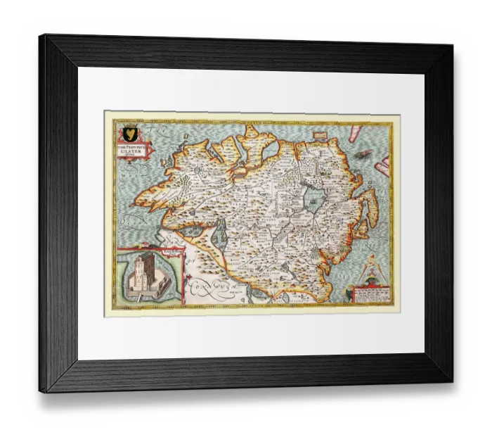 Framed Print : Old Map of The Province of Ulster 1611 by John Speed