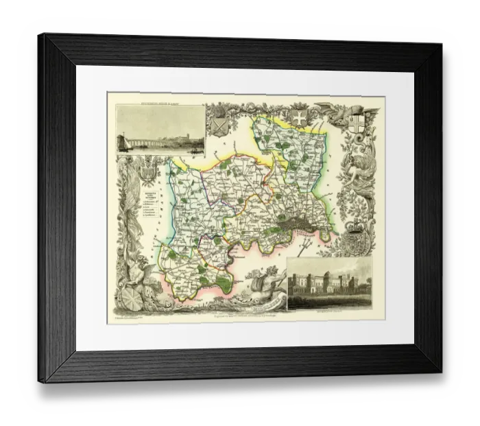 Framed Print : Old County Map of Middlesex 1836 by Thomas Moule Framed Print : Old County Map of Middlesex 1836 by Thomas Moule