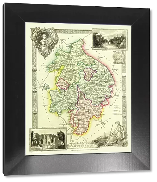 Old County Map of Warwickshire 1836 by Thomas Moule