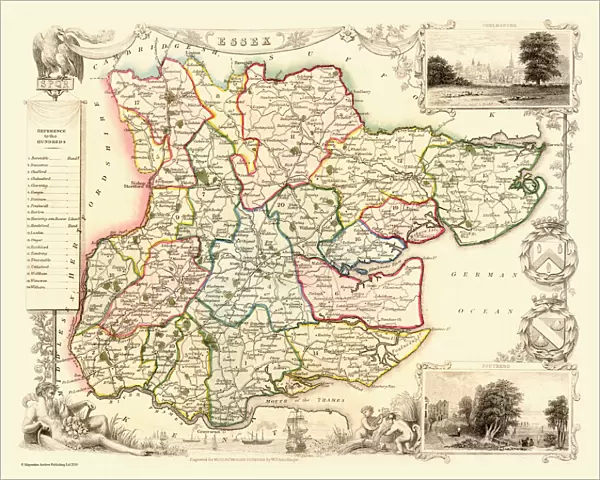 Old County Map of Essex 1836 by Thomas Moule