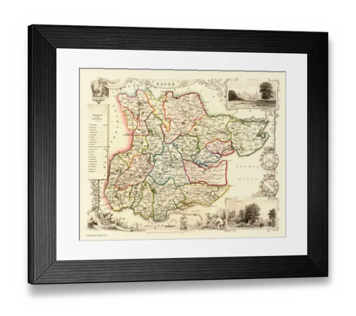 Framed Print : Old County Map of Essex 1836 by Thomas Moule Framed Print : Old County Map of Essex 1836 by Thomas Moule