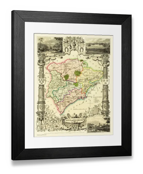Framed Print : Old County Map of Rutlandshire 1836 by Thomas Moule Framed Print : Old County Map of Rutlandshire 1836 by Thomas Moule