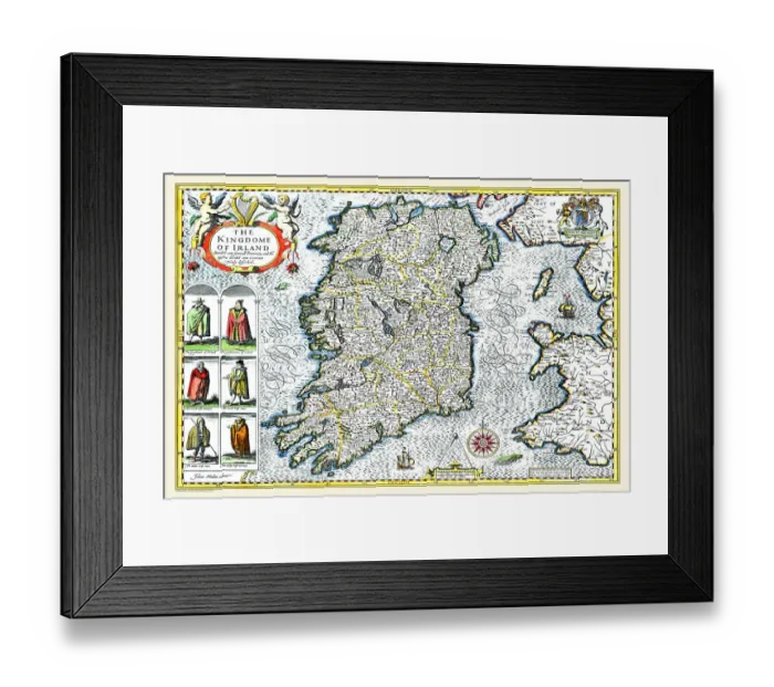 Framed Print : Old Map of Ireland 1611 by John Speed