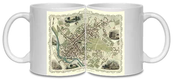Old Map of Exeter 1851 by John Tallis