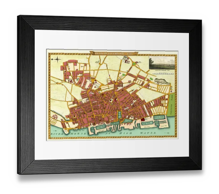 Framed Print : Old Map of Map of Liverpool Surveyed in 1795 by John Stockdale Framed Print : Old Map of Map of Liverpool Surveyed in 1795 by John Stockdale