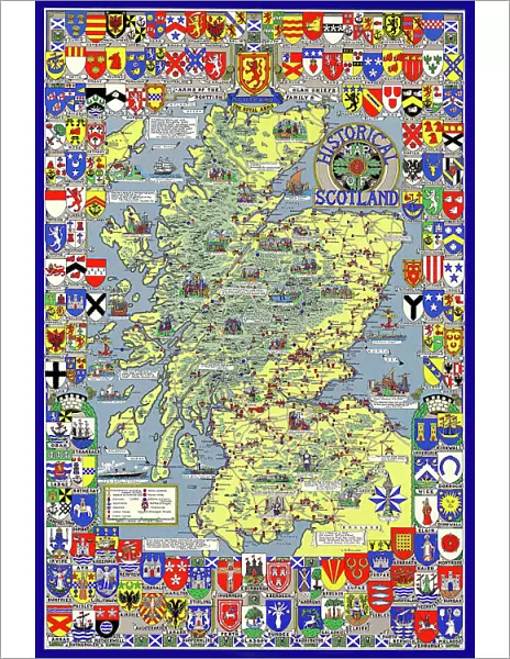 Pictorial History Map of Scotland 1963