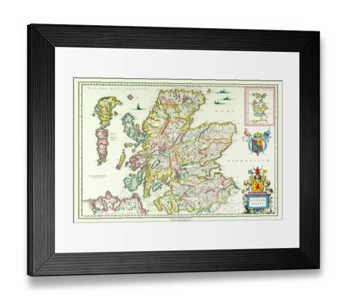 Framed Print : Old Map of Scotland 1635 by Willem & Johan Blaeu from the Theatrum Orbis Terrarum Framed Print : Old Map of Scotland 1635 by Willem & Johan Blaeu from the Theatrum Orbis Terrarum