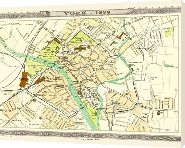 Old Map of York 1898 from the Royal Atlas by Bartholomew