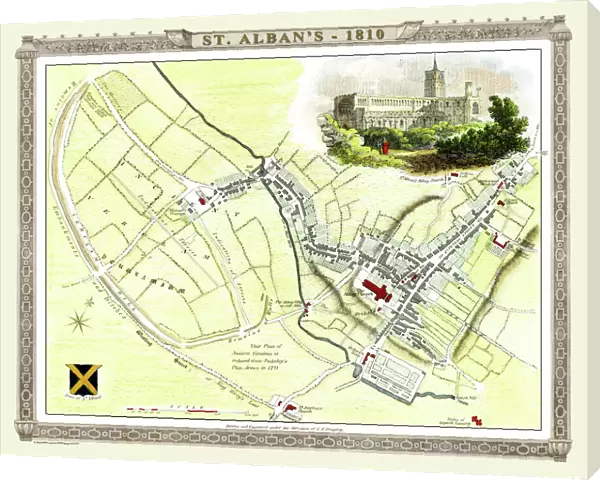 Old Map of St Albans 1810 by Cole and Roper