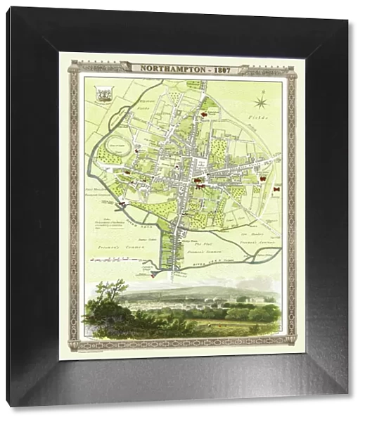 Old Map of Northampton 1807 by Cole and Roper