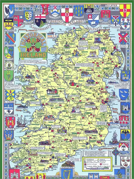 Pictorial History Map of Ireland 1963