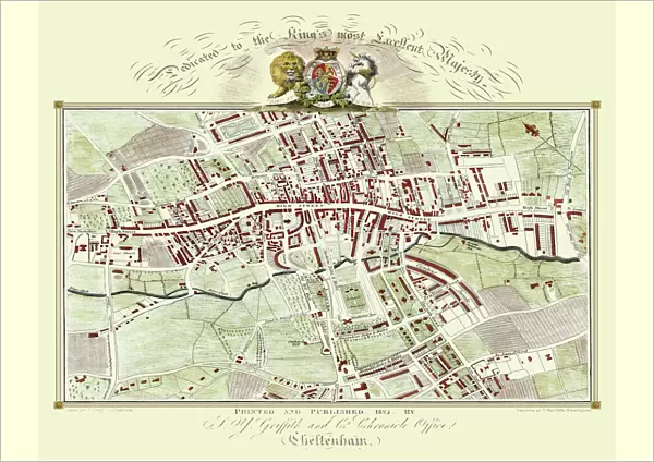 Old Map of Cheltenham 1825 by Griffith s