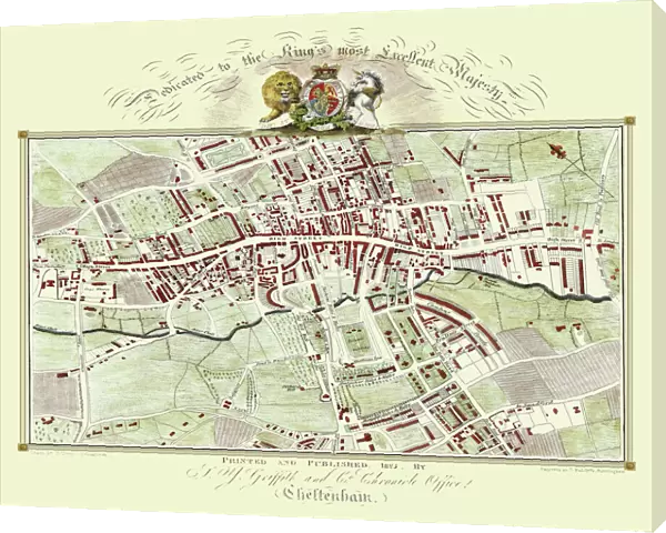 Old Map of Cheltenham 1825 by Griffith s