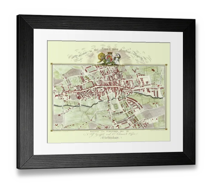 Framed Print : Old Map of Cheltenham 1825 by Griffith s Framed Print : Old Map of Cheltenham 1825 by Griffith s