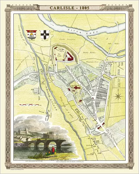 Old Map of Carlisle 1805 by Cole and Roper