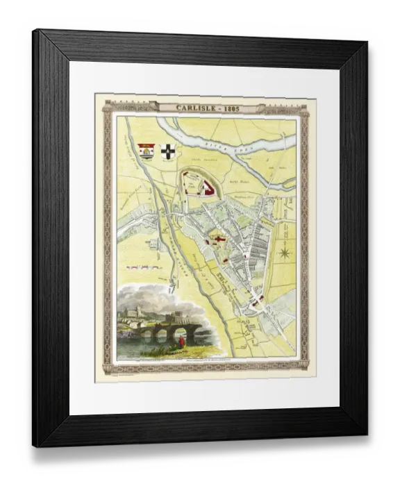 Framed Print : Old Map of Carlisle 1805 by Cole and Roper Framed Print : Old Map of Carlisle 1805 by Cole and Roper