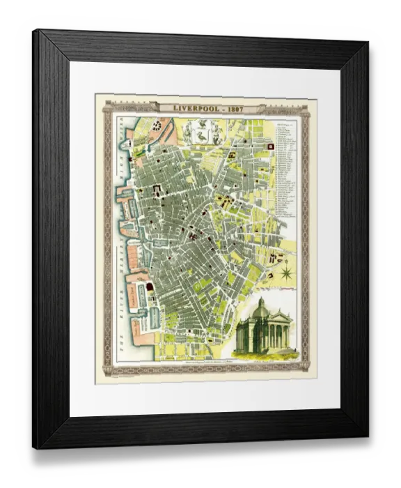 Framed Print : Old Map of Liverpool 1807 by Cole and Roper Framed Print : Old Map of Liverpool 1807 by Cole and Roper
