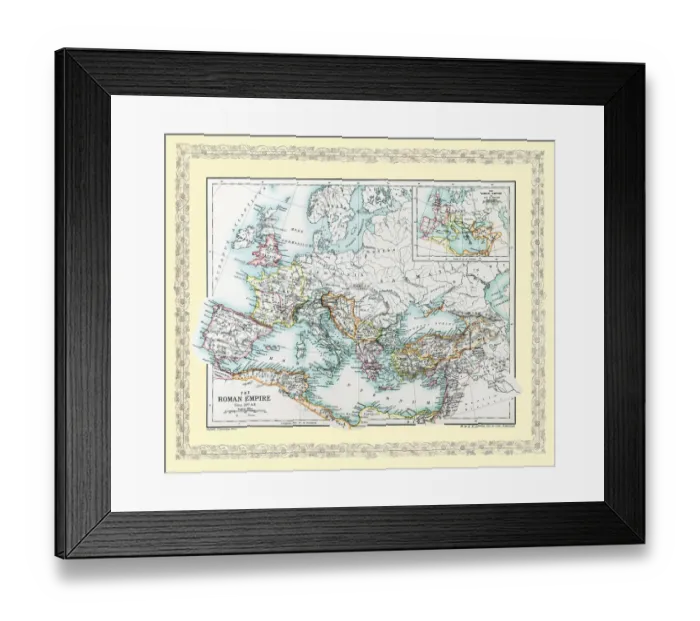 Framed Print : Map of Europe as it appeared in Roman Times circa AD 350 Framed Print : Map of Europe as it appeared in Roman Times circa AD 350
