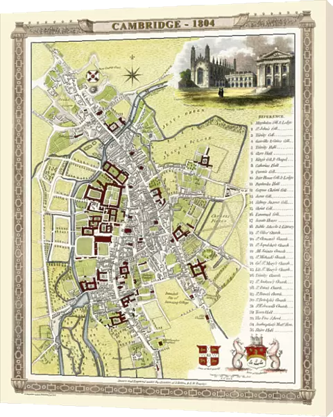 Old Map of Cambridge 1804 by Cole and Roper