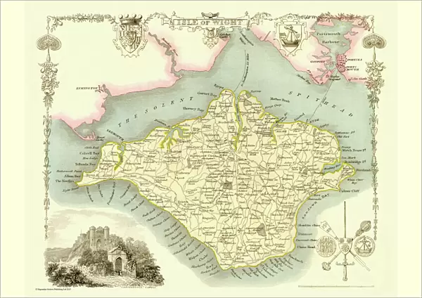 Old Map of The Isle of Wight 1836 by Thomas Moule