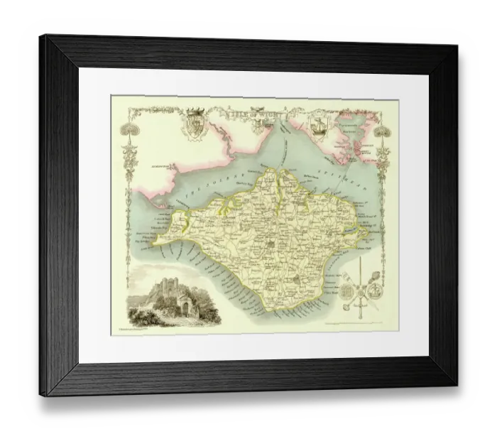 Framed Print : Old Map of The Isle of Wight 1836 by Thomas Moule Framed Print : Old Map of The Isle of Wight 1836 by Thomas Moule