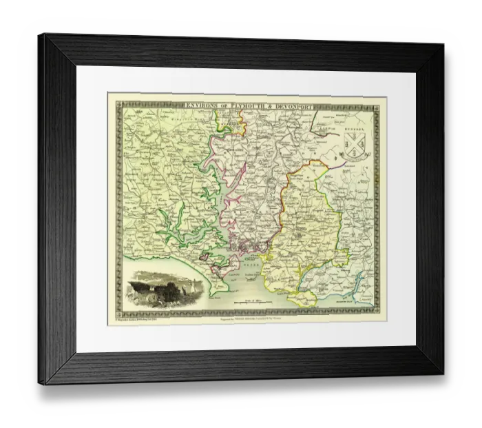 Framed Print : Old Map of the Environs of Plymouth and Devonport 1836 by Thomas Moule Framed Print : Old Map of the Environs of Plymouth and Devonport 1836 by Thomas Moule