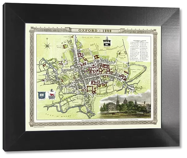 Old Map of Oxford 1808 by Cole and Roper