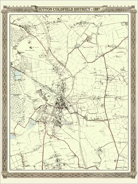 Old Map of the District of Sutton Coldfield in the West Midlands 1887