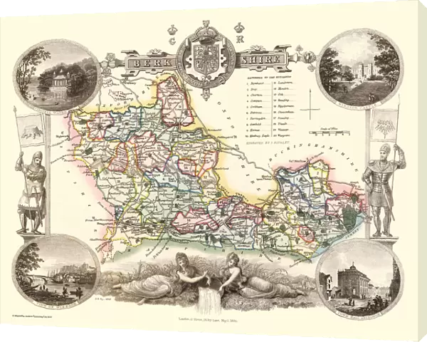 Old County Map of Berkshire 1836 by Thomas Moule