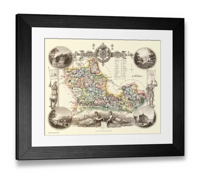 Framed Print : Old County Map of Berkshire 1836 by Thomas Moule Framed Print : Old County Map of Berkshire 1836 by Thomas Moule
