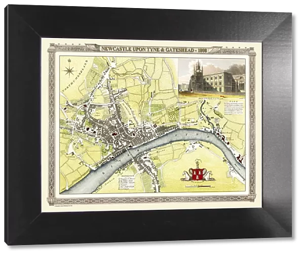 Old Map of Newcastle upon Tyne and Gateshead 1808 by Cole and Roper