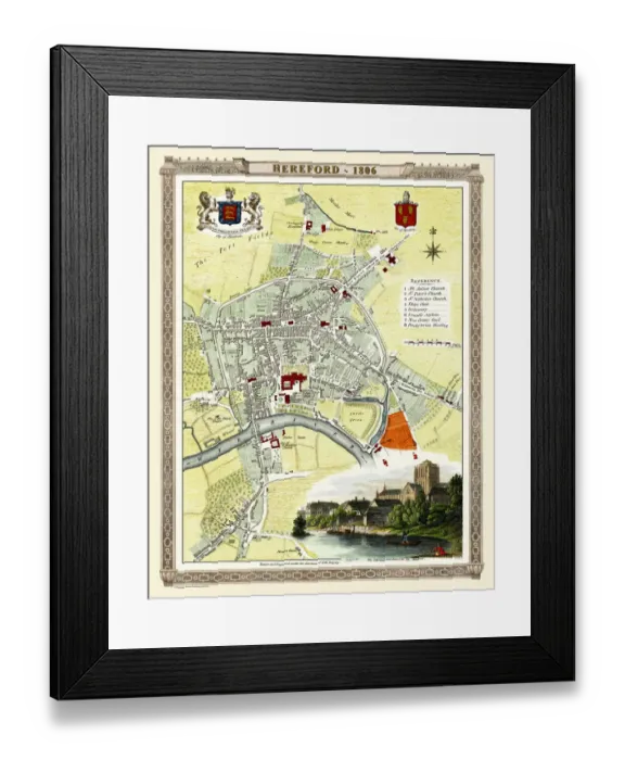 Framed Print : Old Map of Hereford 1806 by Cole and Roper Framed Print : Old Map of Hereford 1806 by Cole and Roper