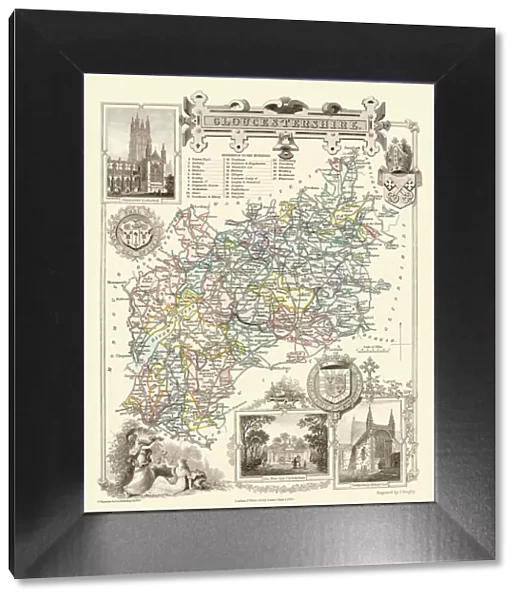 Old County Map of Gloucestershire 1836 by Thomas Moule