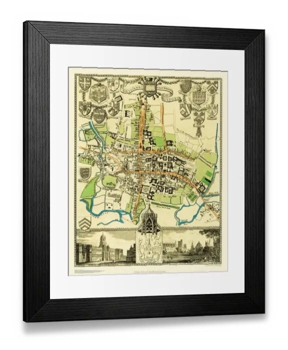 Framed Print : Old Map of the City Oxford 1836 by Thomas Moule Framed Print : Old Map of the City Oxford 1836 by Thomas Moule