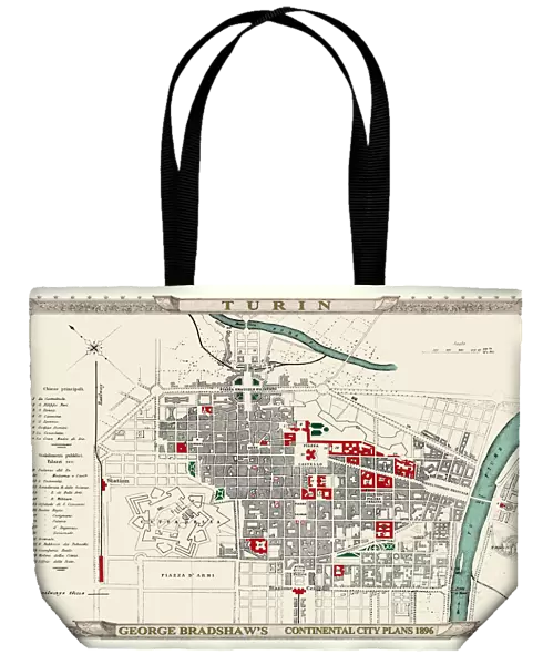 George Bradshaws Plan of Turin, Italy1896