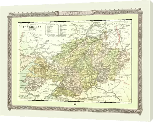 Old Map of the County of Inverness from the Philips Handy Atlas of 1882