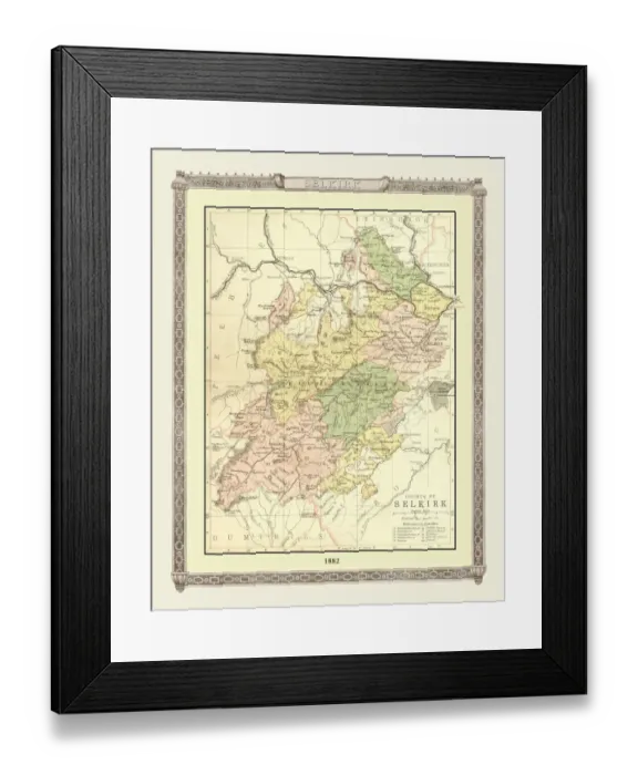 Framed Print : Old Map of the County of Selkirk from the Philips Handy Atlas of 1882 Framed Print : Old Map of the County of Selkirk from the Philips Handy Atlas of 1882