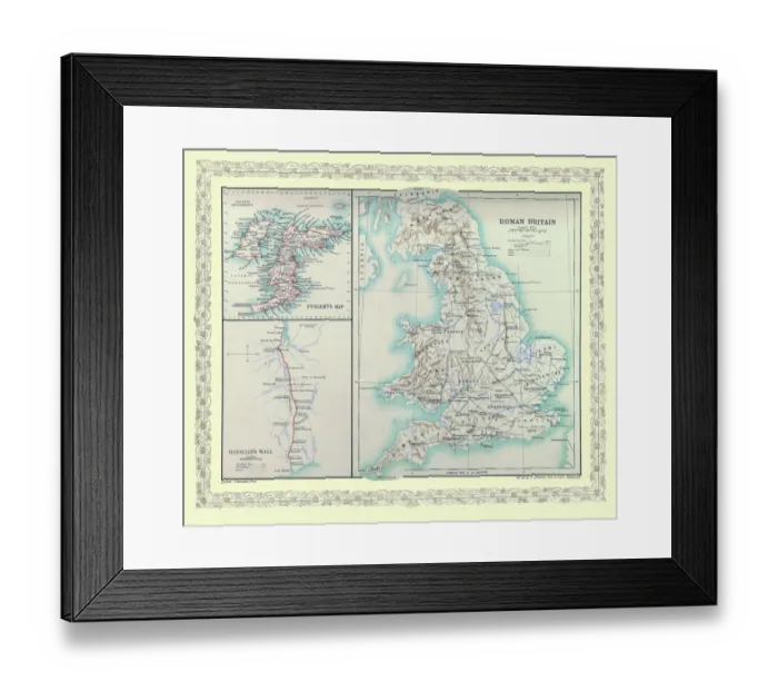 Framed Print : Map of Britain as it appeared in Roman Times